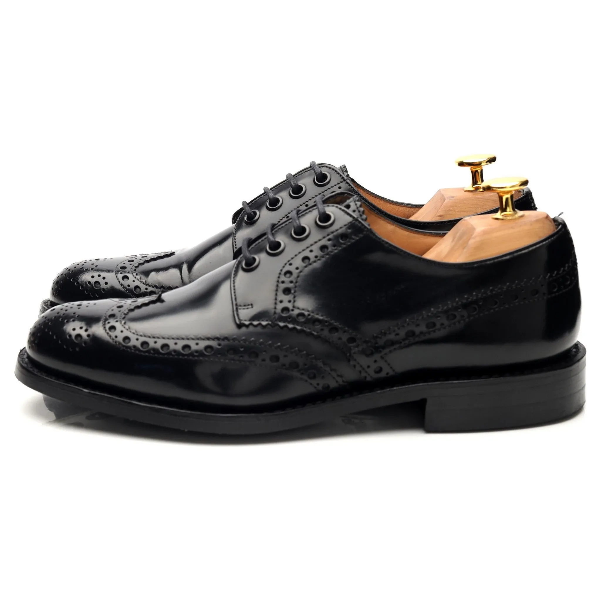'Ramsden' Black Leather Derby Brogues UK 5.5 F