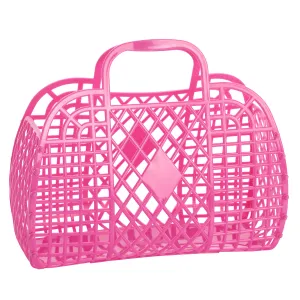 Retro Basket in Berry Pink- Large