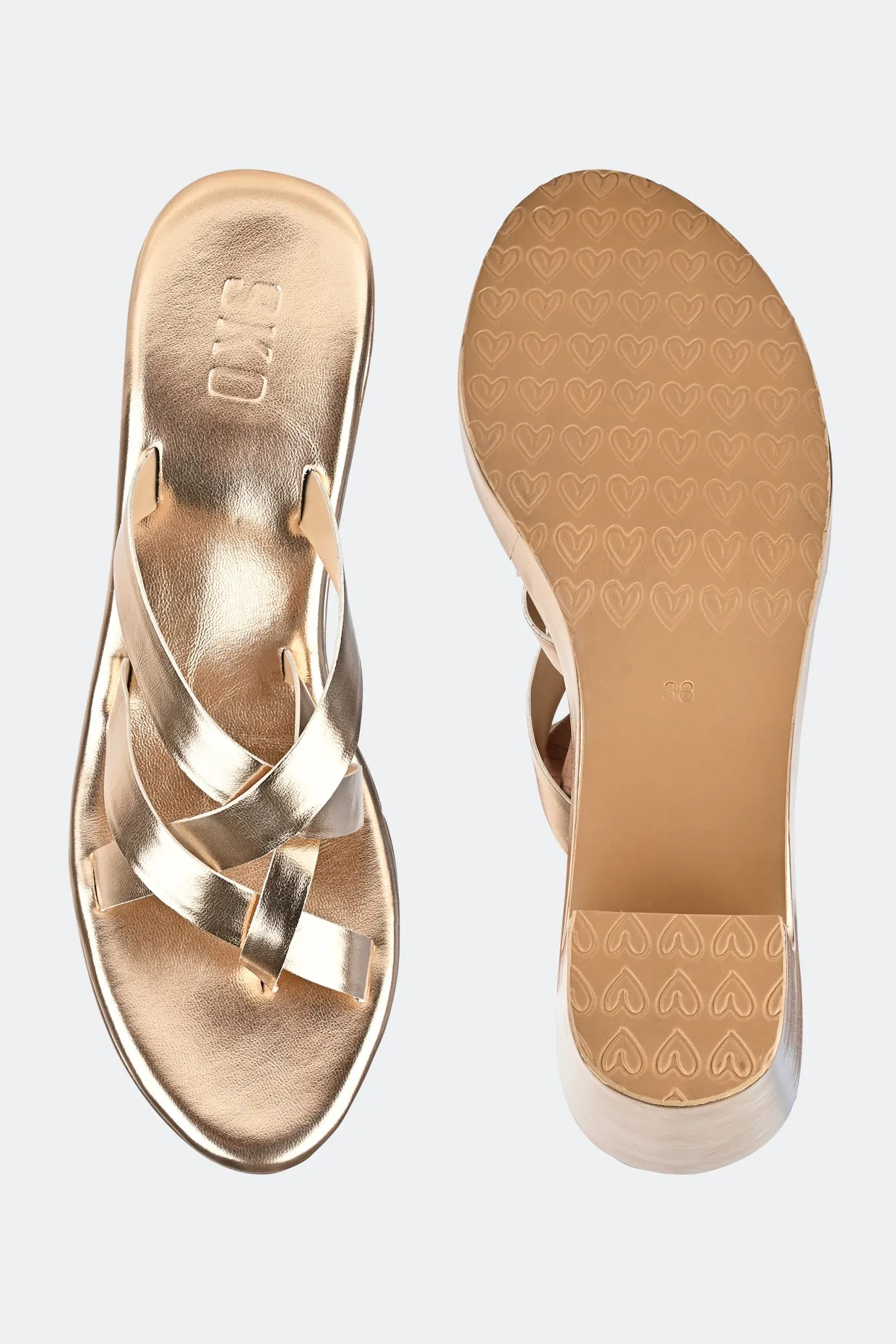 Salvadore Gold Platform Heels For Women