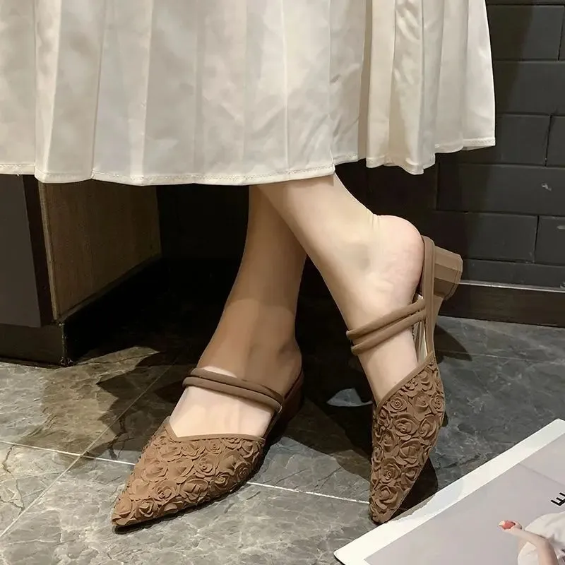 Sandals Jelly Job Slides Mules Summer Pointed Toe Shoes For Women 2024 Black Woman Slippers Stylish Low Price Y H Sandal B