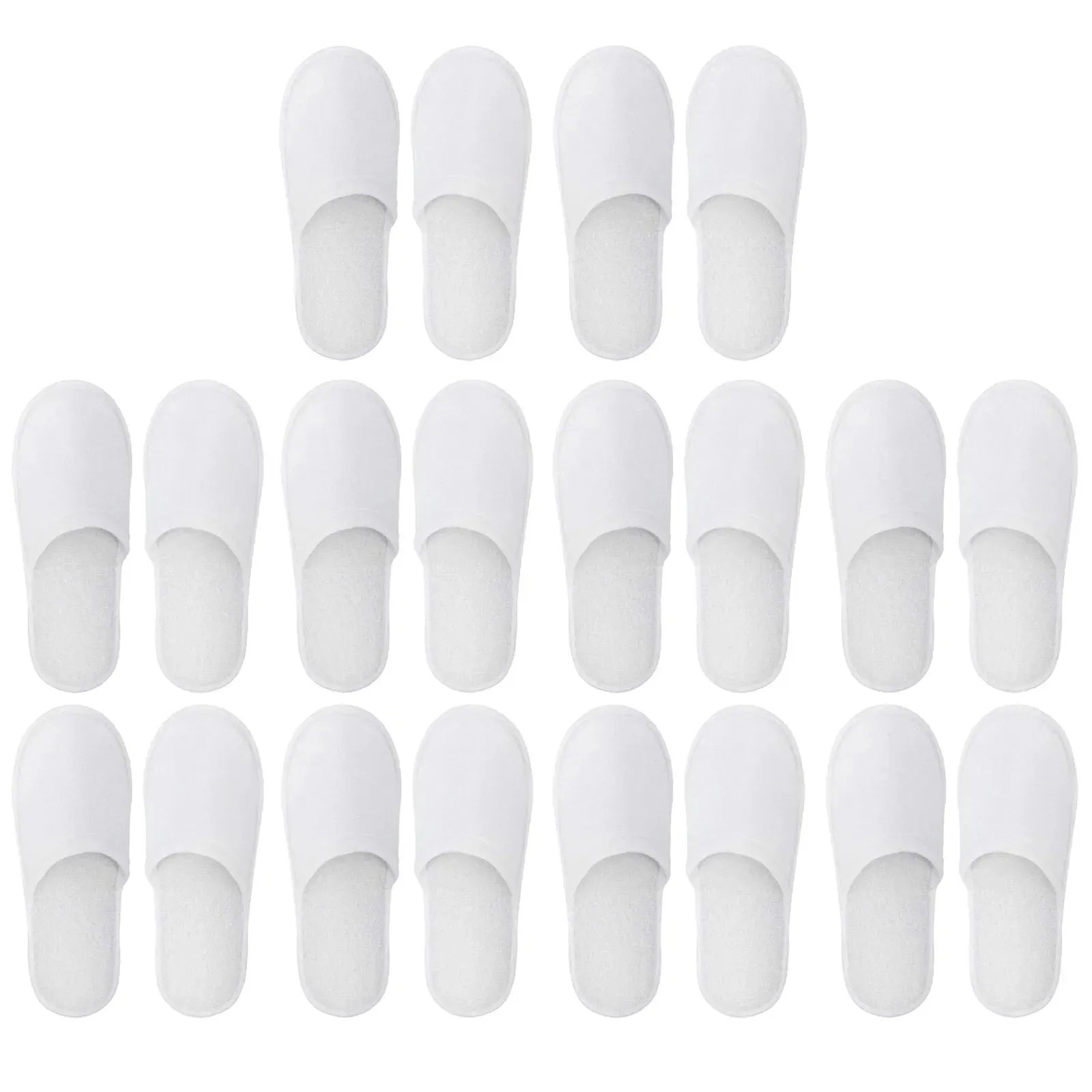 Spa Slippers 10/20 Pairs of Brushed Plush Closed-toe Disposable Slippers for Men and Women Suitable for Families Guest Hotel Tra