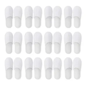 Spa Slippers 10/20 Pairs of Brushed Plush Closed-toe Disposable Slippers for Men and Women Suitable for Families Guest Hotel Tra