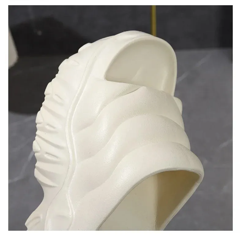 Super High 10 cm Heel Slipper Woman Thick Sole Open Toe Shoes Summer Women's Platform Plain Elevator Slipper Gothic Style Slides