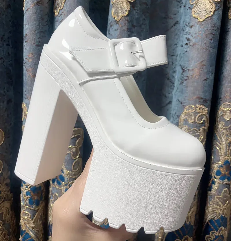 Super high heel waterproof platform17CM thick heel women's shoes Roman shoes 2024 summer new party fashion single shoe explosion