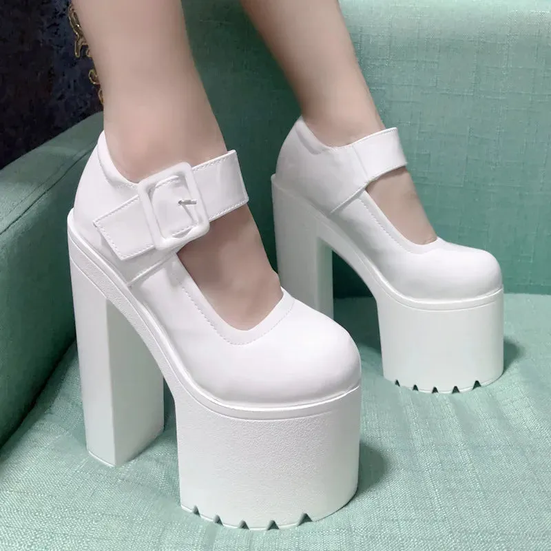 Super high heel waterproof platform17CM thick heel women's shoes Roman shoes 2024 summer new party fashion single shoe explosion