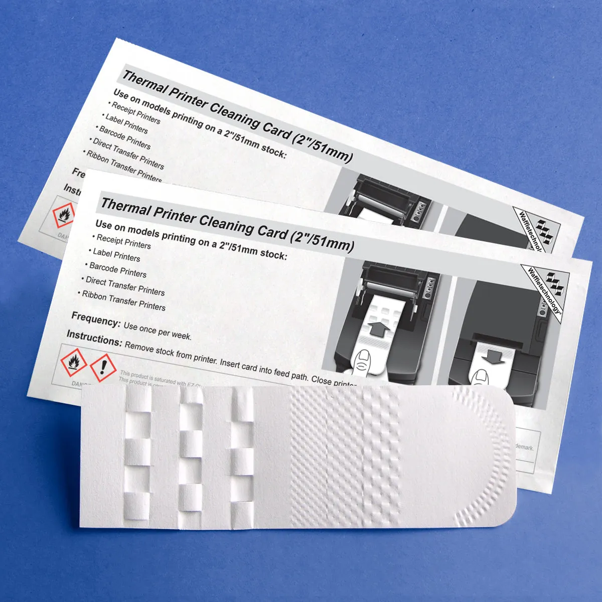Thermal Printer Cleaning Card featuring Waffletechnology®