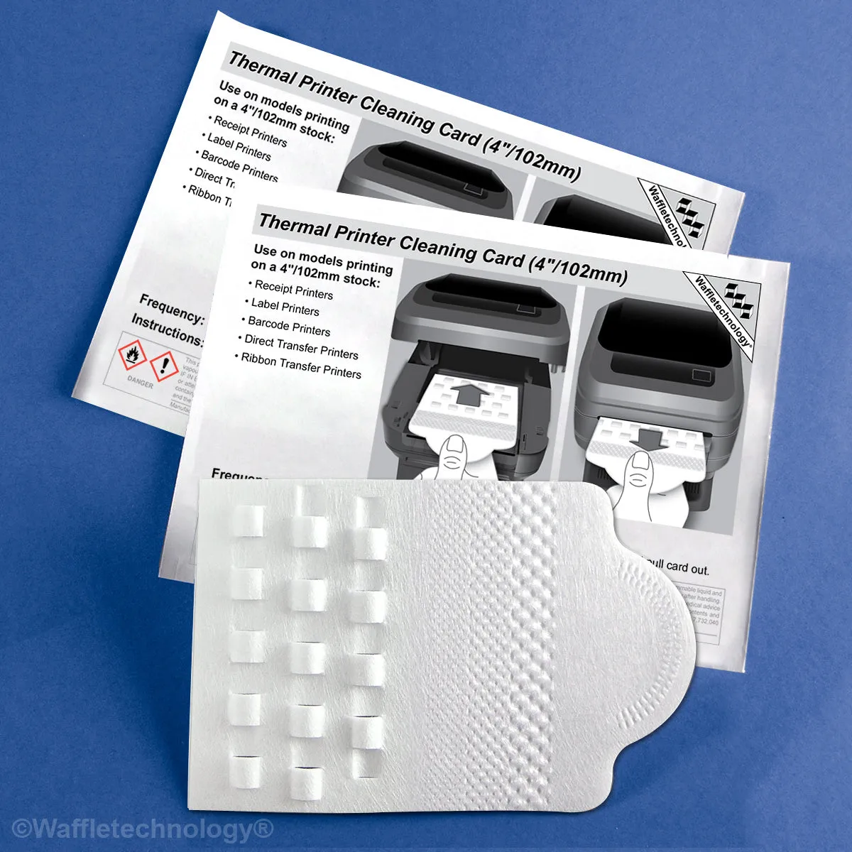 Thermal Printer Cleaning Card featuring Waffletechnology®