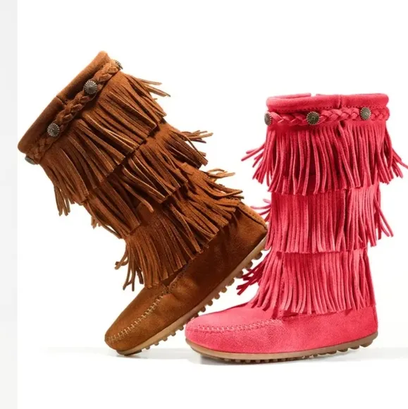 Three-Layer Suede Fringe BootMINNETONKA7 8