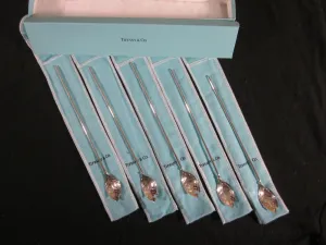 Tiffany Faneuil by Tiffany Sterling Silver Sipper Spoons Leaf Design