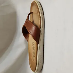 Timberland Brown Leather Summer Flip-flops (M Size 8.5)