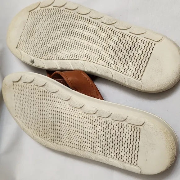 Timberland Brown Leather Summer Flip-flops (M Size 8.5)