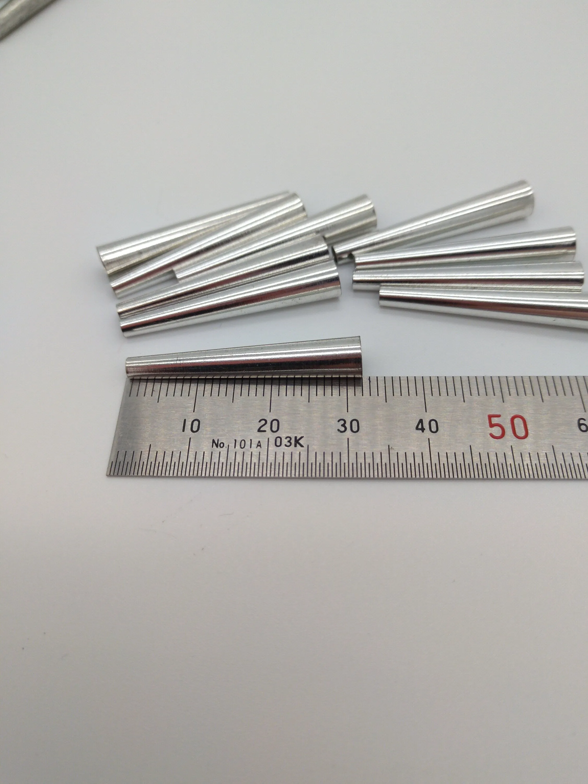 Tin Cones unpolished, Raw 1/2", 3/4", 1", and 1 1/4" packages of 20, 50, or 100, for Regalia, Trim  Fringes, and sound