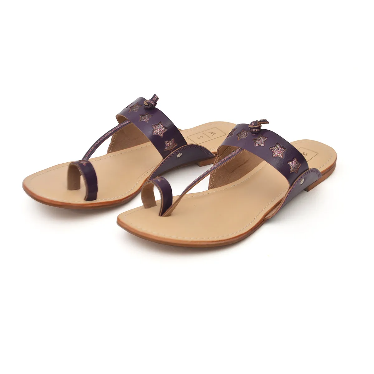Tina Purple Star Cut-Out Sandals