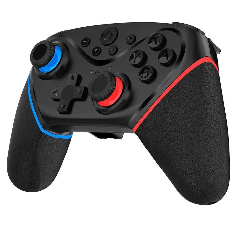 Transparent Wireless Joypad 8-Color LED Turbo Function Controller Joystick for Switch/NS OLED and Lite
