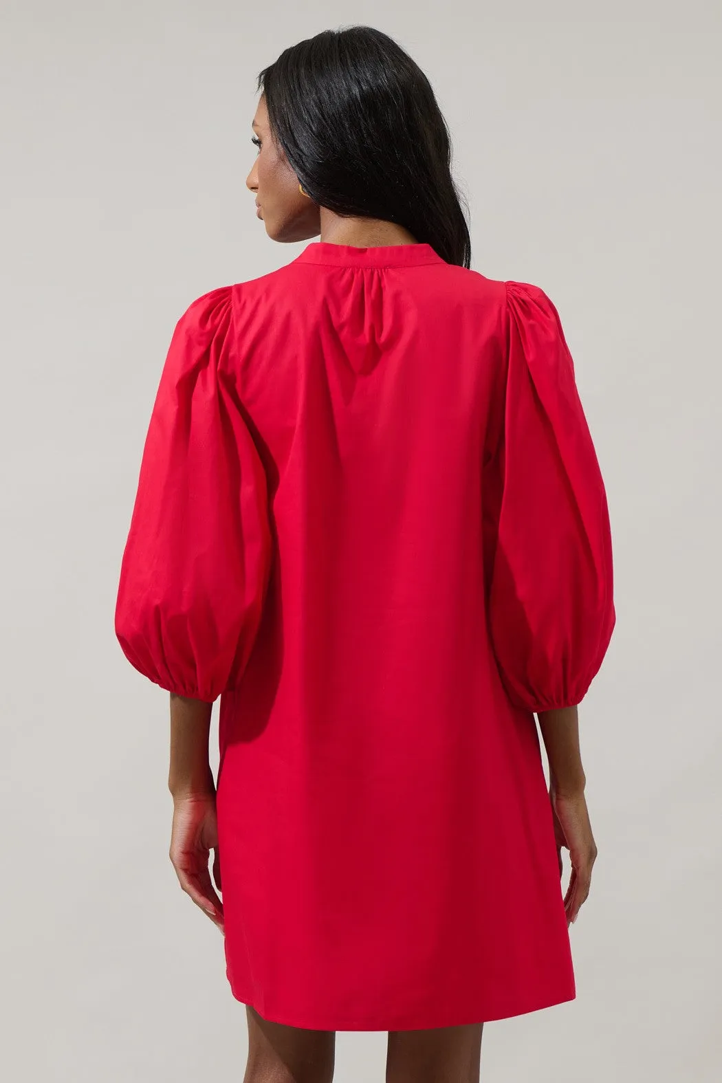 Victoria Shift Split Neck Dress