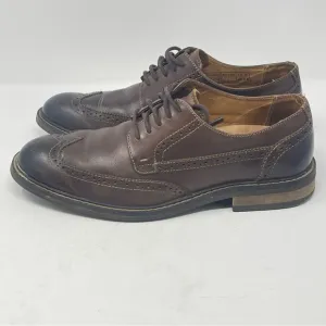 Vionic Bruno Shoes Mens 9 Brown Leather Wingtip Brogue Lace Up Derby Oxford