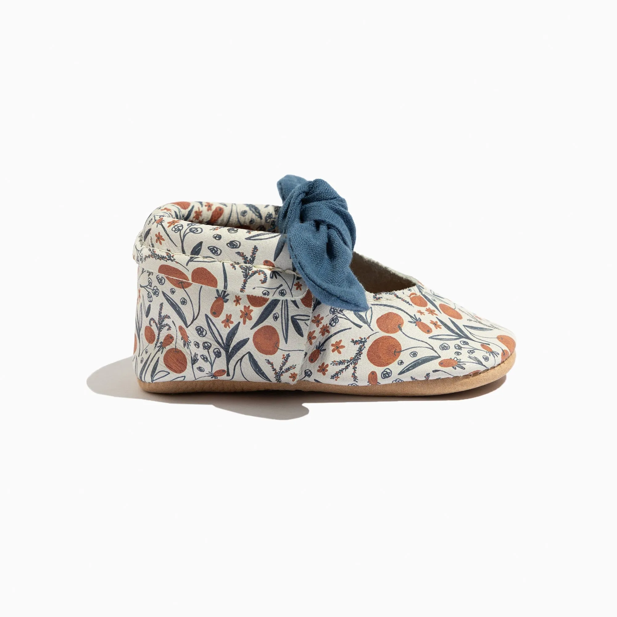 Wild Cherries Knotted Bow Baby Shoe