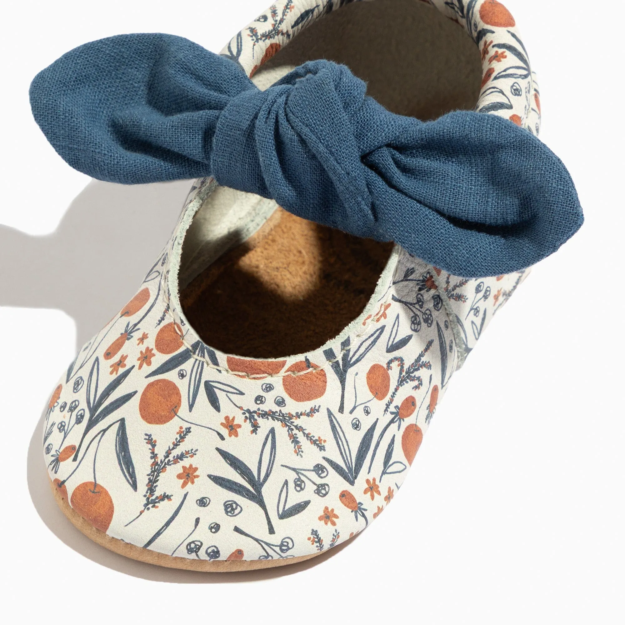 Wild Cherries Knotted Bow Baby Shoe