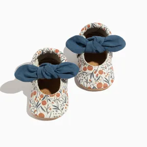 Wild Cherries Knotted Bow Baby Shoe