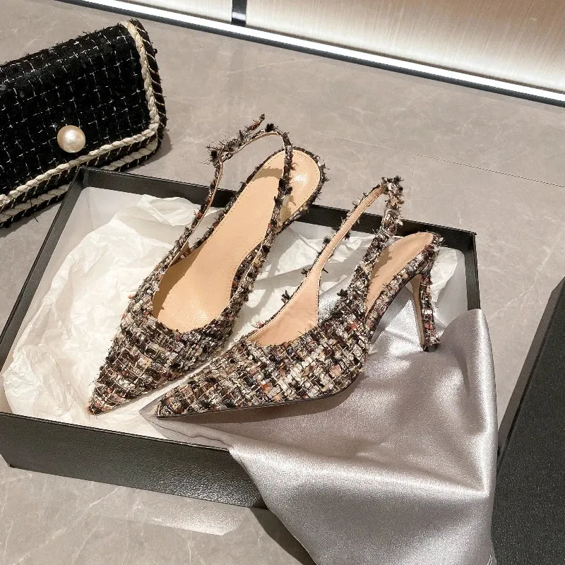 Women's Cross-strap Pointed High-heeled Sandals