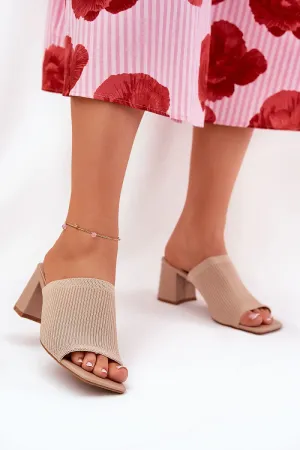 Women's textile heel sandals
